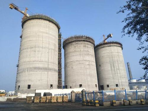 陜煤建設韓城分公司紅柳林2號產品倉滑模施工順利完成