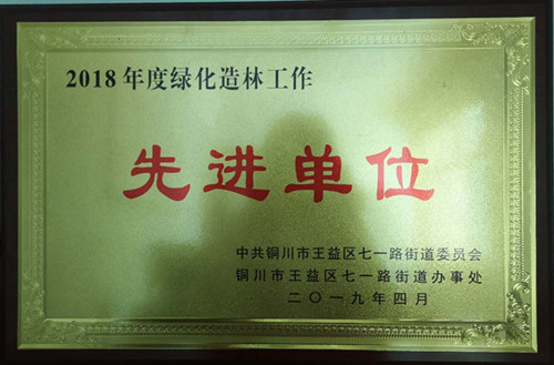 陜煤建設機電安裝公司：喜獲銅川市七一地區(qū)“綠化造林”先進單位