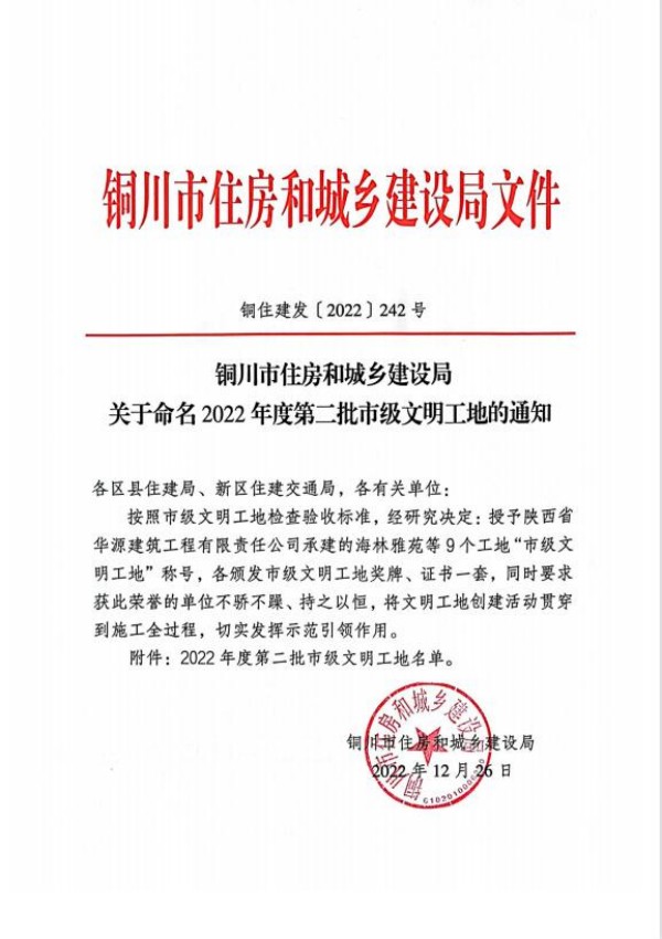 陜煤建設(shè)咸陽分公司承建的銅川福利院項(xiàng)目榮獲“市級(jí)文明工地”稱號(hào)