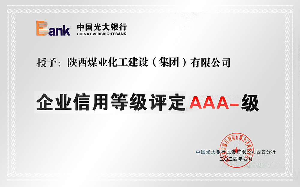 企業(yè)信用等級AAA-、AA+級